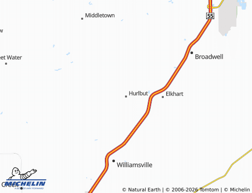 Mapa MICHELIN Hurlbut - ViaMichelin