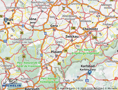 Mapa MICHELIN Greiz - ViaMichelin
