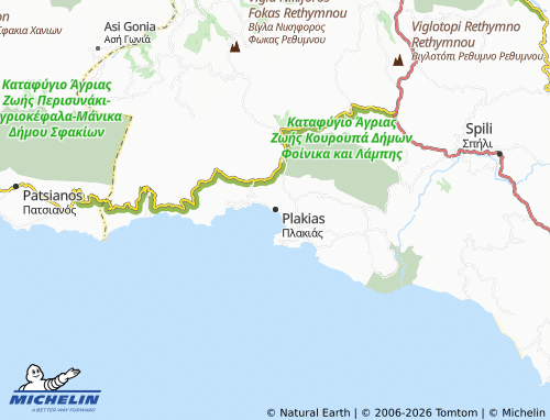 MICHELIN Plakias map - ViaMichelin