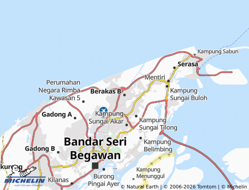 Carte MICHELIN Berakas B - ViaMichelin
