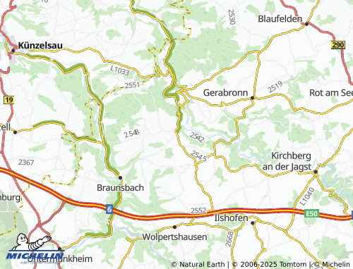 MICHELIN Nesselbach map - ViaMichelin