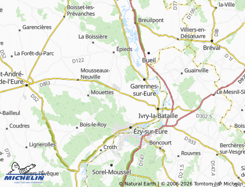 MICHELIN La Couture-Boussey map - ViaMichelin