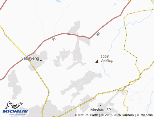 MICHELIN-Landkarte Bolahla-Mpja-Bja-Dikgopeng - ViaMichelin