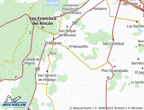 MICHELIN Barrio de Guadalupe del Mezquitillo map - ViaMichelin