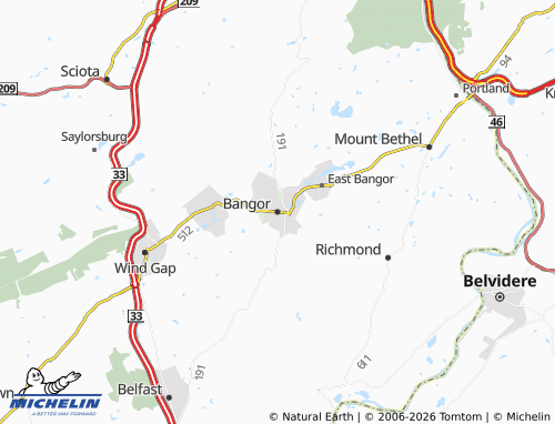Mappa MICHELIN Bangor - ViaMichelin