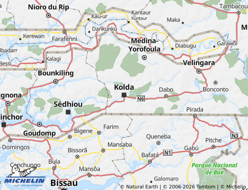 Carte MICHELIN Kolda - ViaMichelin