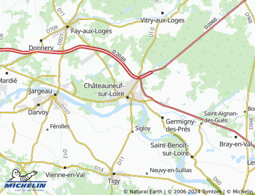 Carte MICHELIN Ch teauneuf sur Loire ViaMichelin
