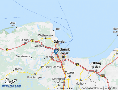 Kaart MICHELIN Gdynia - ViaMichelin