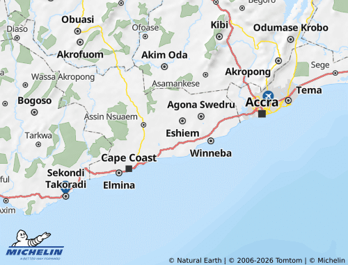 Mapa MICHELIN Ajumako-Enyan-Essiam - ViaMichelin