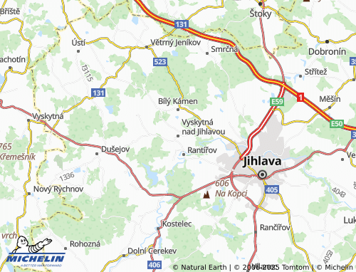 Carte MICHELIN Vyskytná nad Jihlavou - ViaMichelin