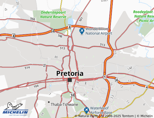 MICHELIN Wonderboom South map - ViaMichelin