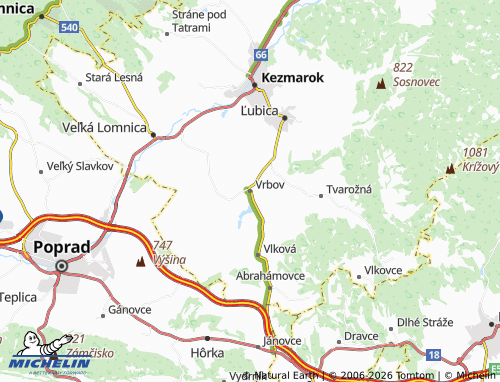Kaart MICHELIN Vrbov - ViaMichelin