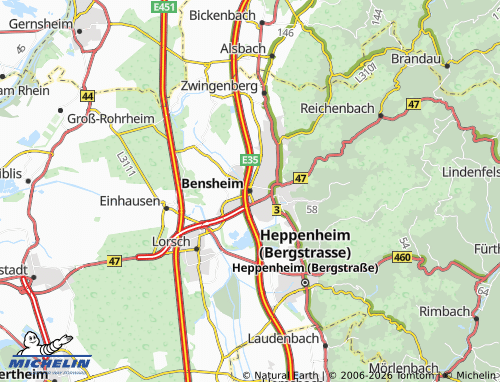 Mapa MICHELIN Bensheim - ViaMichelin