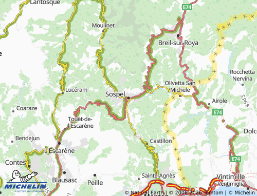 Mappa MICHELIN Sospel - ViaMichelin
