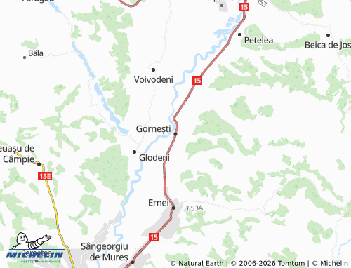 MICHELIN Gornești map - ViaMichelin