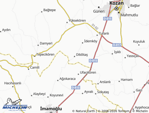 MICHELIN Dikilitaş map - ViaMichelin