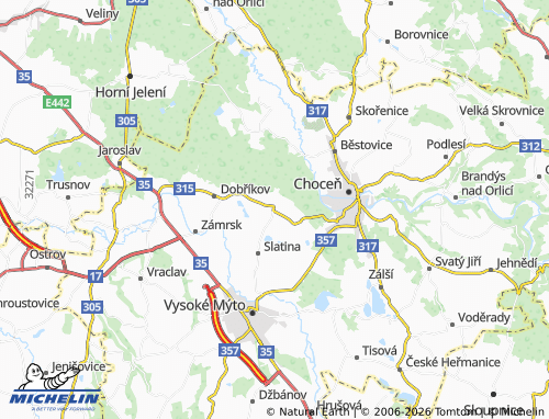 Mapa MICHELIN Sruby - ViaMichelin