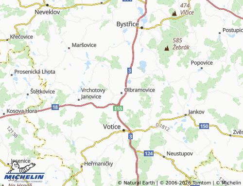 Mappa MICHELIN Olbramovice - ViaMichelin