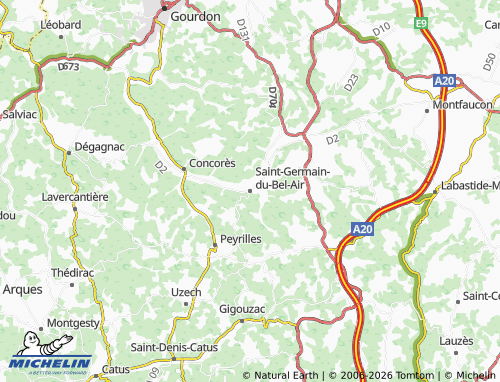 MICHELIN Saint-Germain-du-Bel-Air map - ViaMichelin