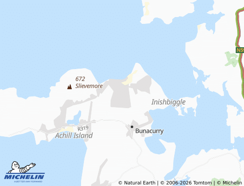 Mapa MICHELIN Dugort East - ViaMichelin
