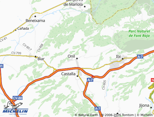 Mappa MICHELIN Onil - ViaMichelin