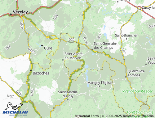 MICHELIN Chastellux-sur-Cure map - ViaMichelin