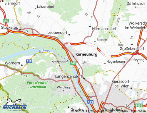 MICHELIN Korneuburg map - ViaMichelin