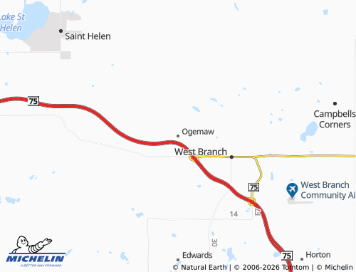Mappa MICHELIN Ogemaw - ViaMichelin
