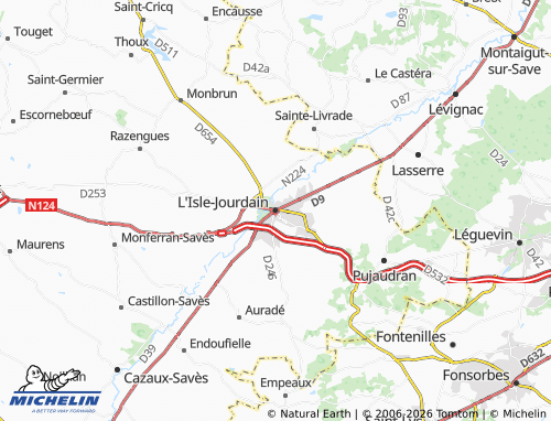 MICHELIN L'Isle-Jourdain map - ViaMichelin