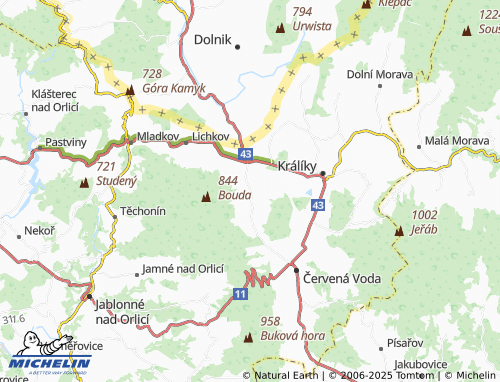 MICHELIN Dolní Boříkovice map - ViaMichelin