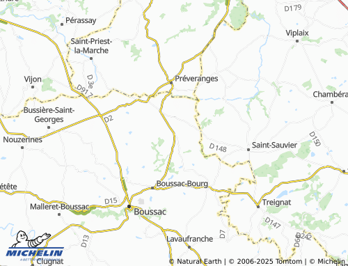 MICHELIN Saint-Pierre-le-Bost map - ViaMichelin