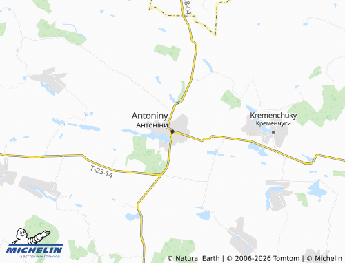MICHELIN-Landkarte Antoniny - ViaMichelin