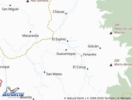 MICHELIN Guacamayas map - ViaMichelin