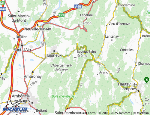 MICHELIN Boyeux-Saint-Jérôme map - ViaMichelin