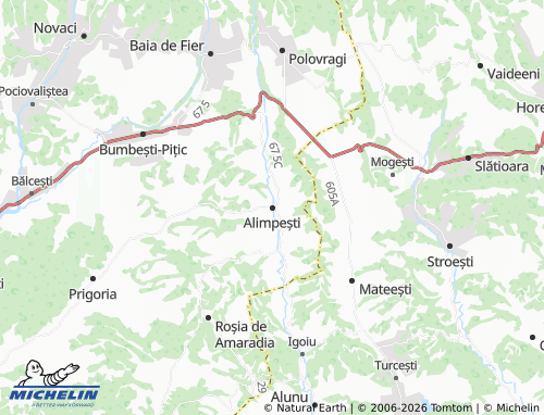 Kaart MICHELIN Alimpești - ViaMichelin