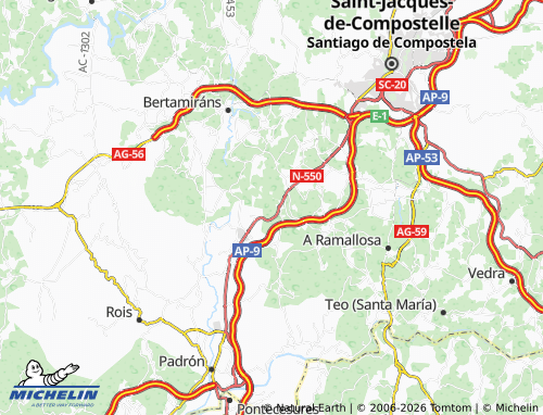 MICHELIN Rúa dos Francos map - ViaMichelin