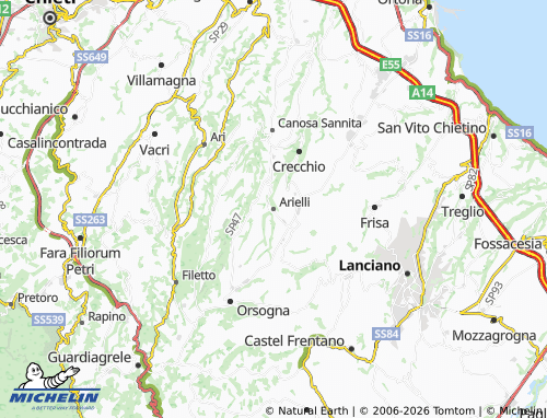 Mapa MICHELIN Arielli - ViaMichelin