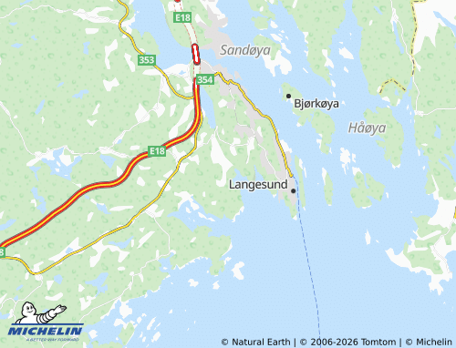 MICHELIN Rognstranda map - ViaMichelin