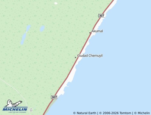 MICHELIN Ciudad Chemuyil map - ViaMichelin