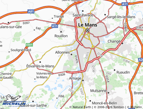 Carte MICHELIN Allonnes - ViaMichelin