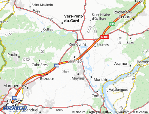 Mapa MICHELIN Sernhac - ViaMichelin