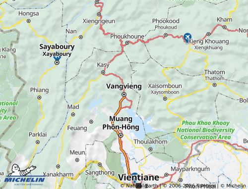 MICHELIN Vangvieng map - ViaMichelin