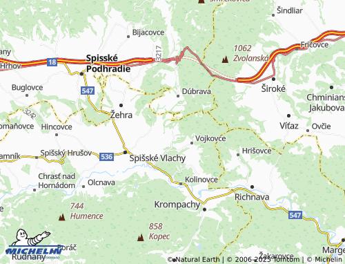 MICHELIN Slatvina map - ViaMichelin