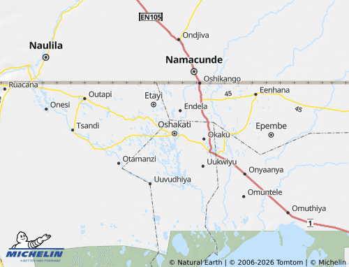 MICHELIN Oshakati West map - ViaMichelin