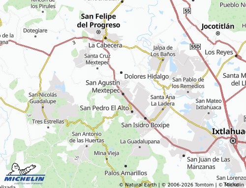 Kaart MICHELIN San Agustín Mextepec - ViaMichelin