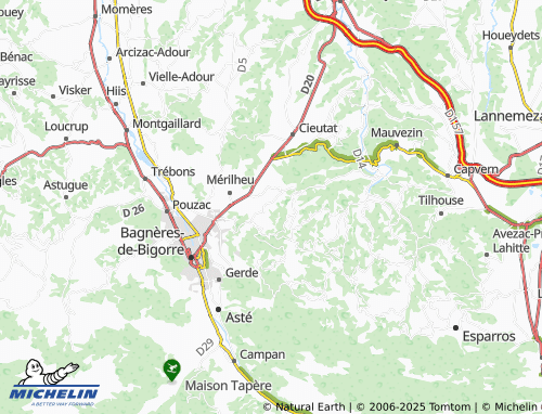 MICHELIN Argelès-Bagnères map - ViaMichelin