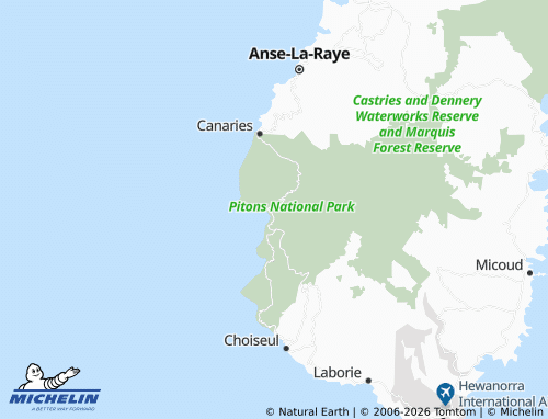 Mapa MICHELIN Soufriere - ViaMichelin