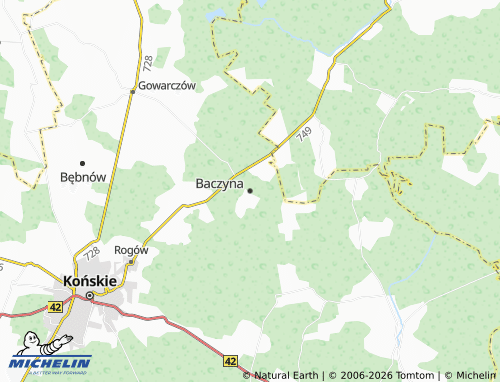 Carte MICHELIN Baczyna - ViaMichelin