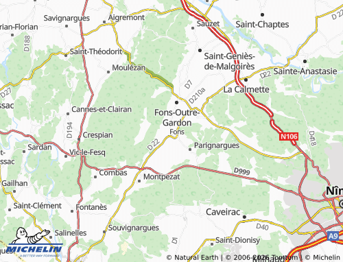 Mappa MICHELIN Saint-Mamert-du-Gard - ViaMichelin