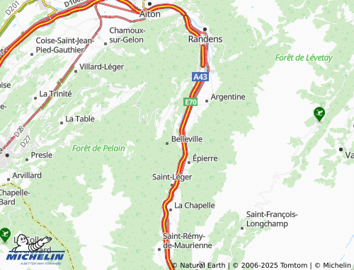 MICHELIN-Landkarte Saint-Pierre-de-Belleville - ViaMichelin